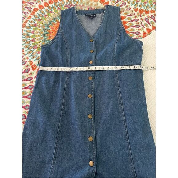 original Ty wear snap button down jean dress dark blue denim cotton - Picture 7 of 8